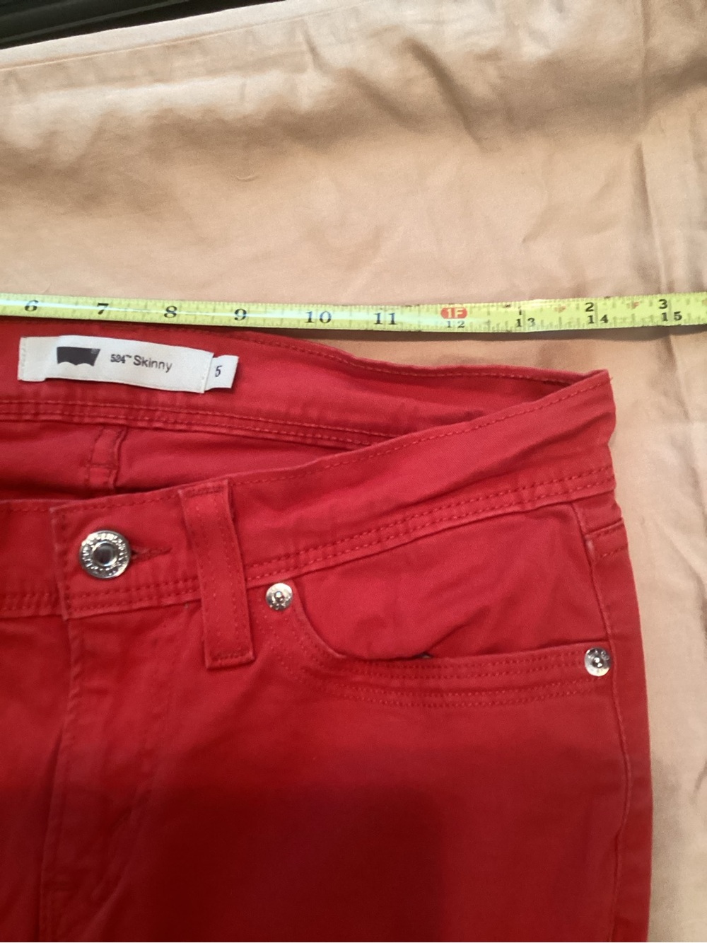 Levi's Women’s Red Straight Leg Jeans - Picture 2 of 5